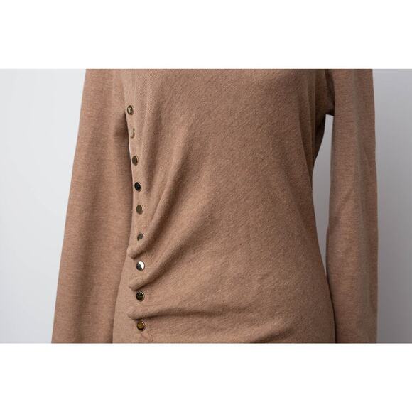 Rabanne Camel Knit Brown Wool Midi Dress - Picture 7 of 10